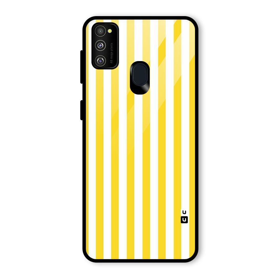 Beauty Color Stripes Glass Back Case for Galaxy M30s