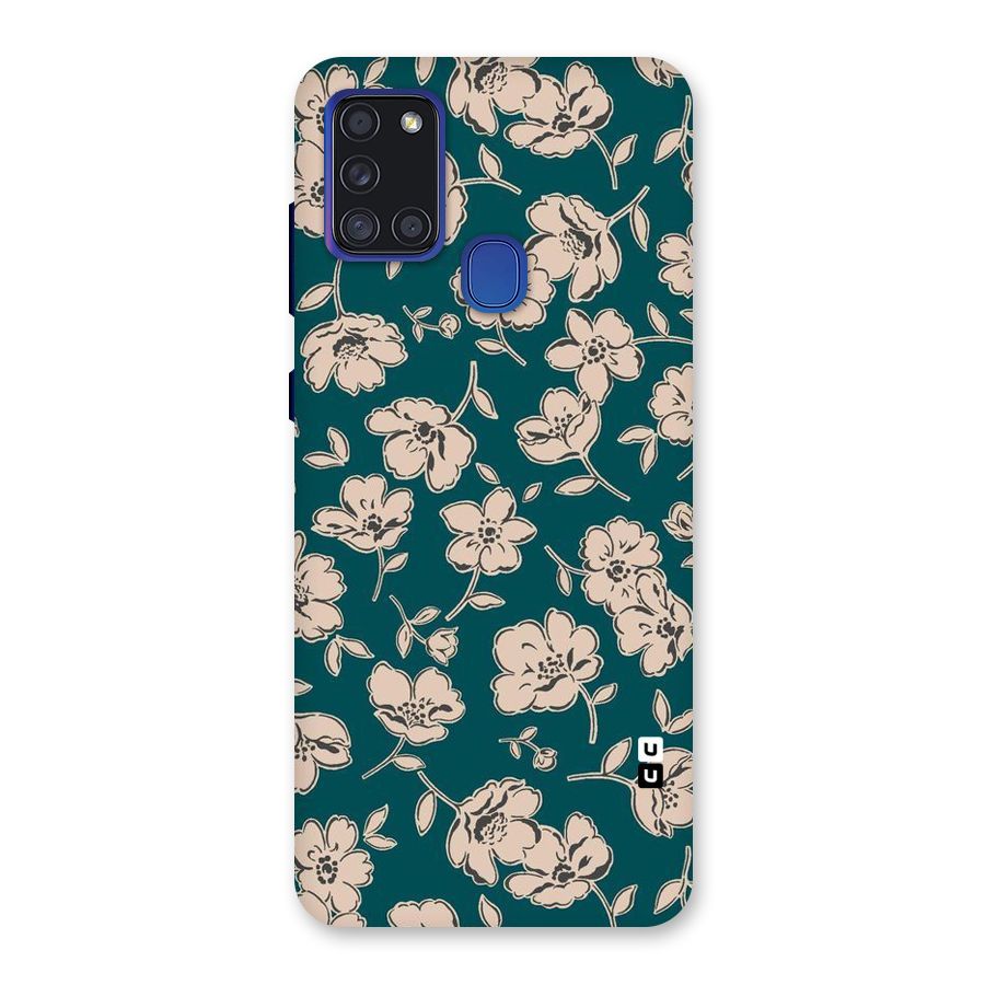 Beauty Green Bloom Back Case for Galaxy A21s
