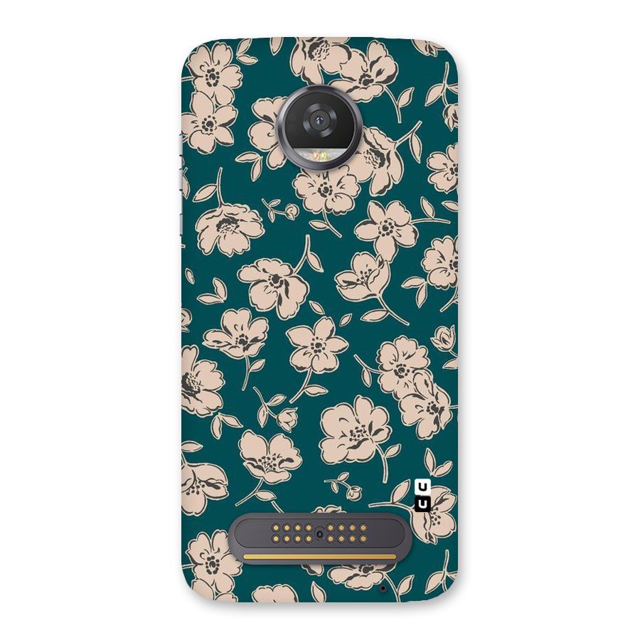 Beauty Green Bloom Back Case for Moto Z2 Play