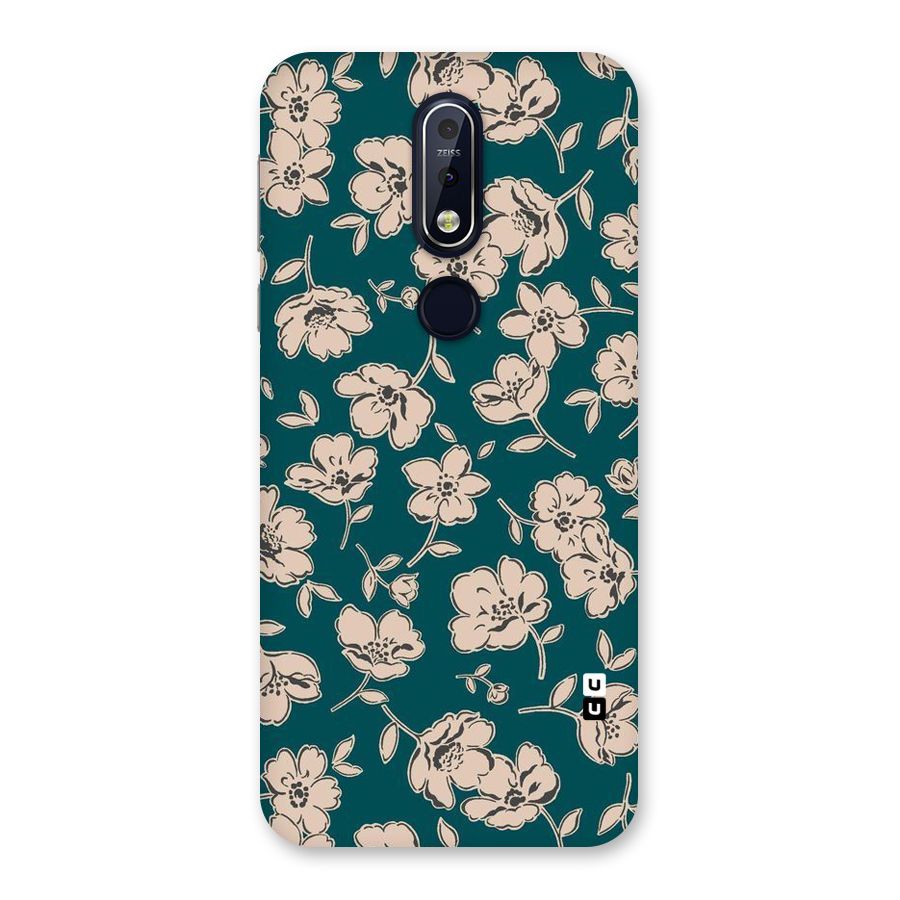 Beauty Green Bloom Back Case for Nokia 7.1