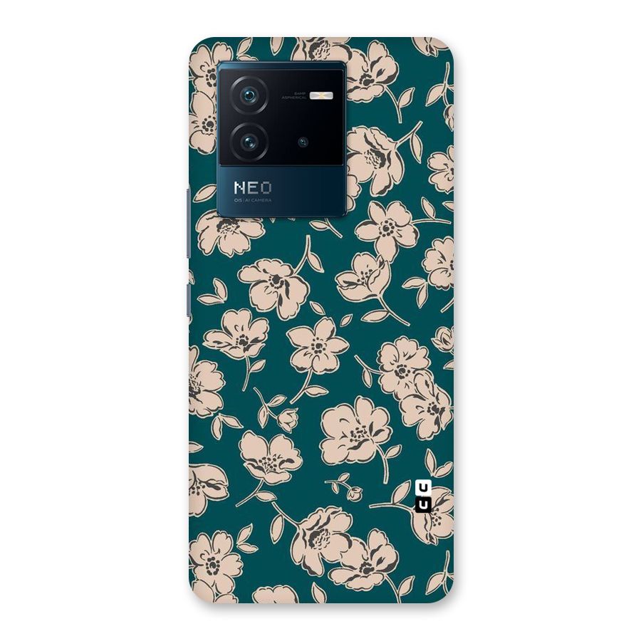 Beauty Green Bloom Back Case for Vivo iQOO Neo 6 5G