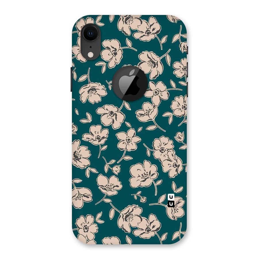 Beauty Green Bloom Back Case for iPhone XR Logo Cut