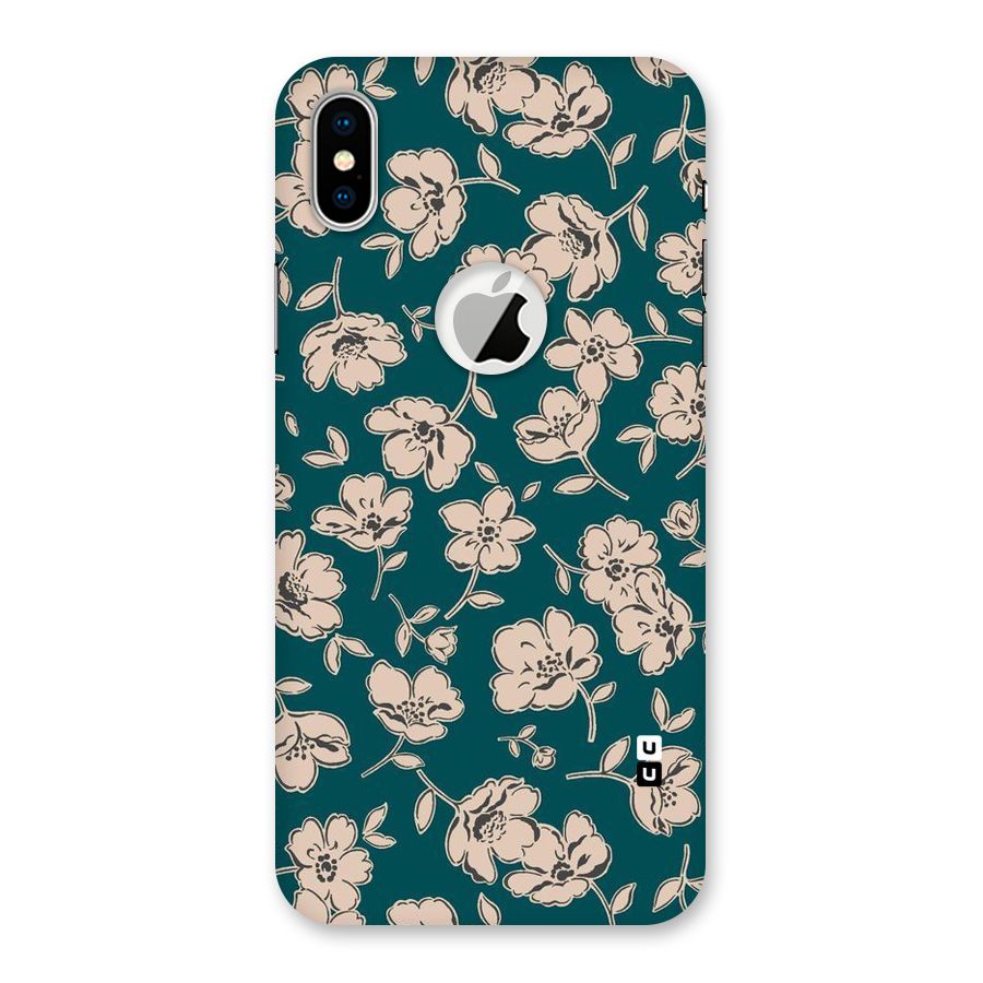Beauty Green Bloom Back Case for iPhone X Logo Cut