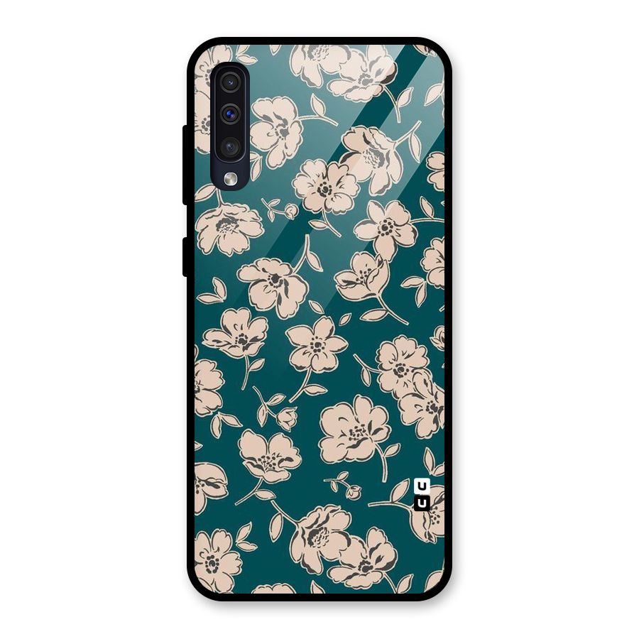 Beauty Green Bloom Glass Back Case for Galaxy A30s