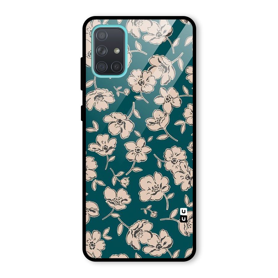 Beauty Green Bloom Glass Back Case for Galaxy A71