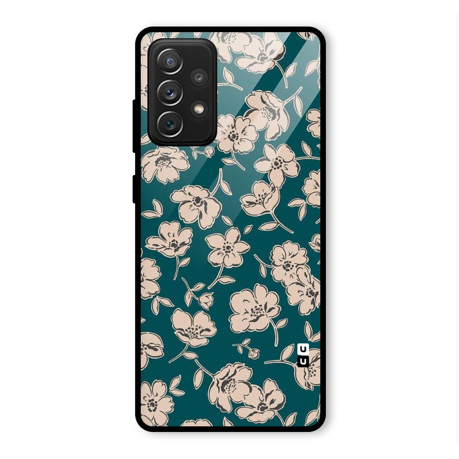 Beauty Green Bloom Glass Back Case for Galaxy A72