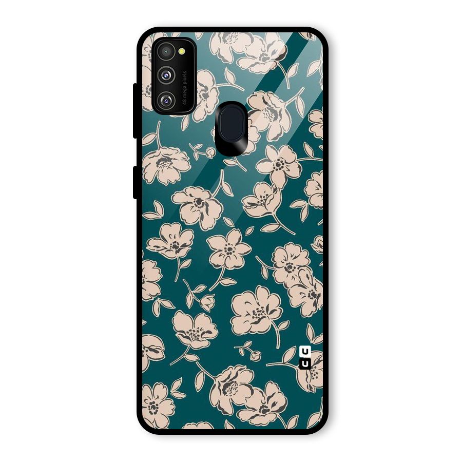 Beauty Green Bloom Glass Back Case for Galaxy M30s
