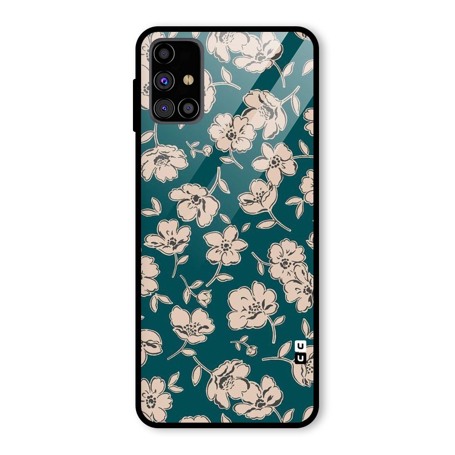Beauty Green Bloom Glass Back Case for Galaxy M31s