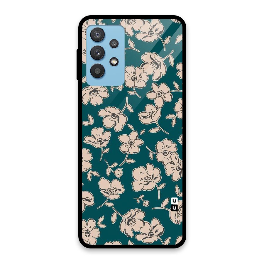 Beauty Green Bloom Glass Back Case for Galaxy M32 5G