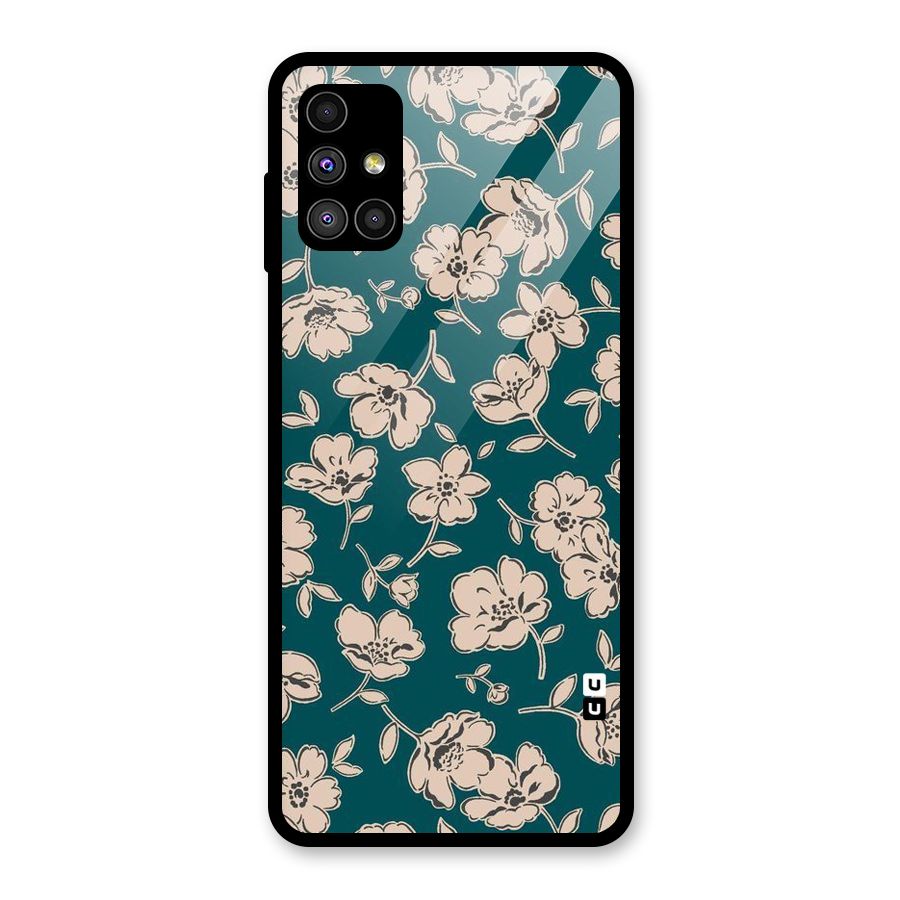 Beauty Green Bloom Glass Back Case for Galaxy M51