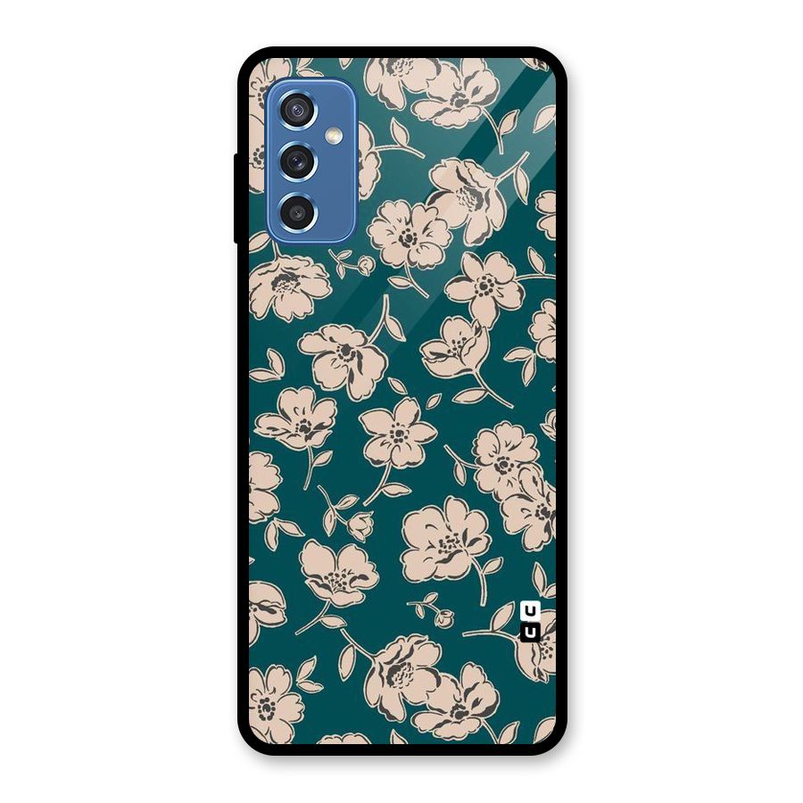 Beauty Green Bloom Glass Back Case for Galaxy M52 5G