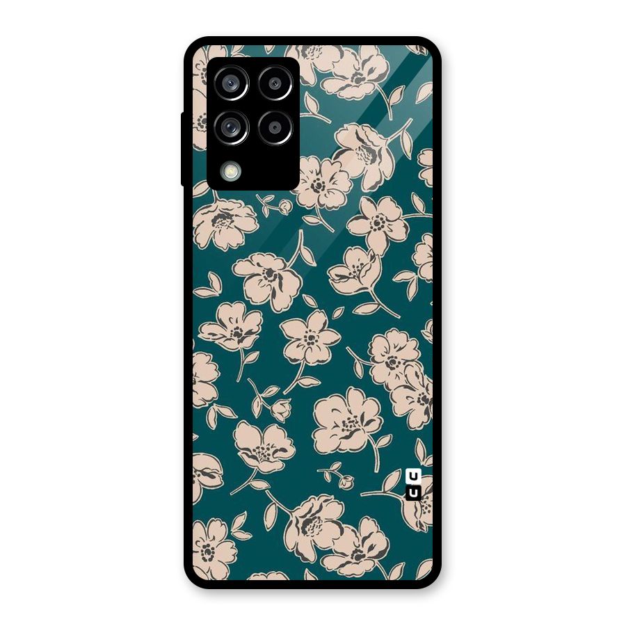 Beauty Green Bloom Glass Back Case for Galaxy M53 5G