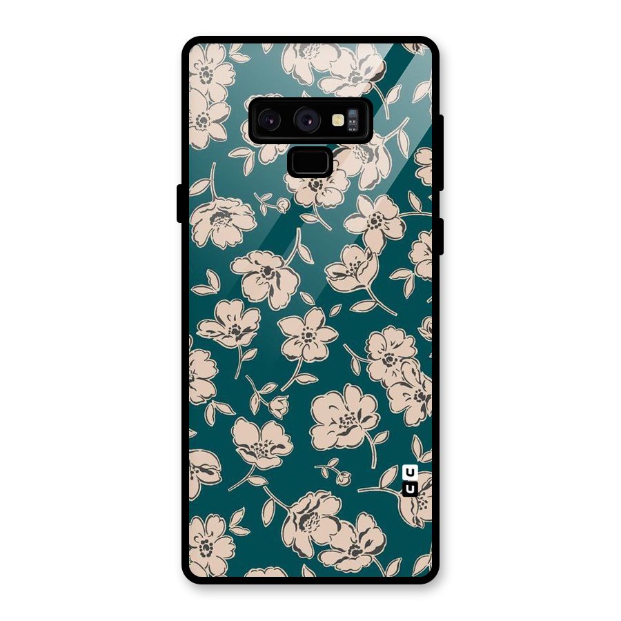 Beauty Green Bloom Glass Back Case for Galaxy Note 9