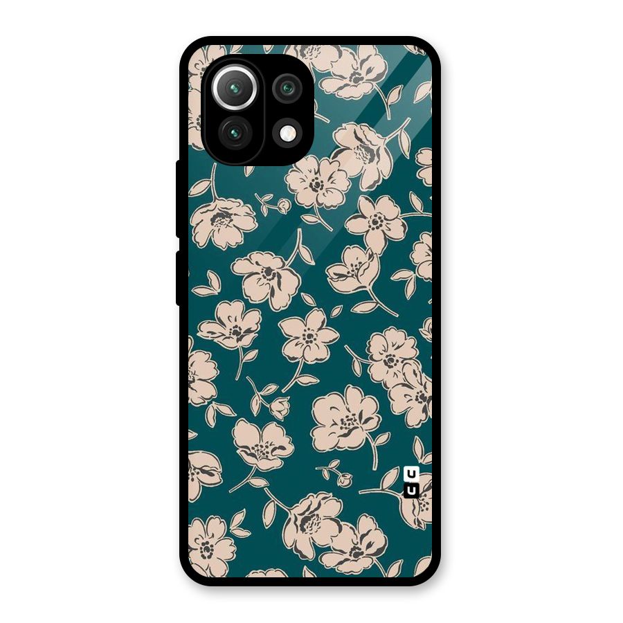 Beauty Green Bloom Glass Back Case for Mi 11 Lite