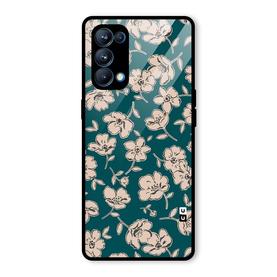Beauty Green Bloom Glass Back Case for Oppo Reno5 Pro 5G