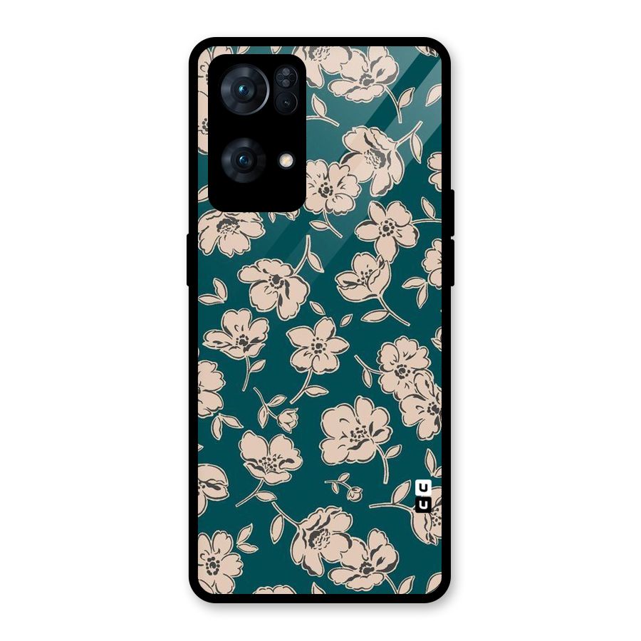 Beauty Green Bloom Glass Back Case for Oppo Reno7 Pro 5G