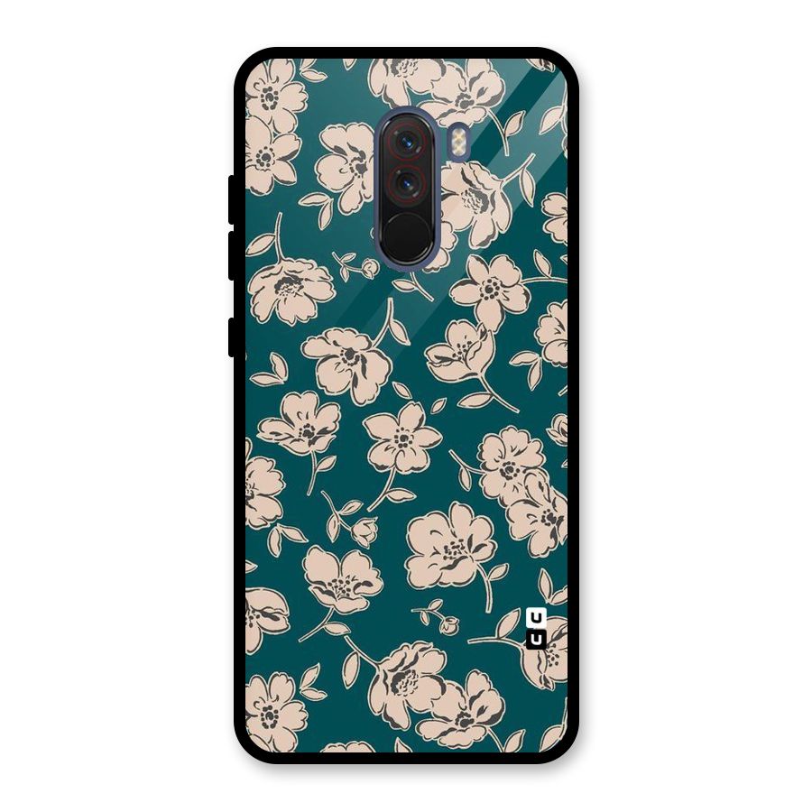 Beauty Green Bloom Glass Back Case for Poco F1