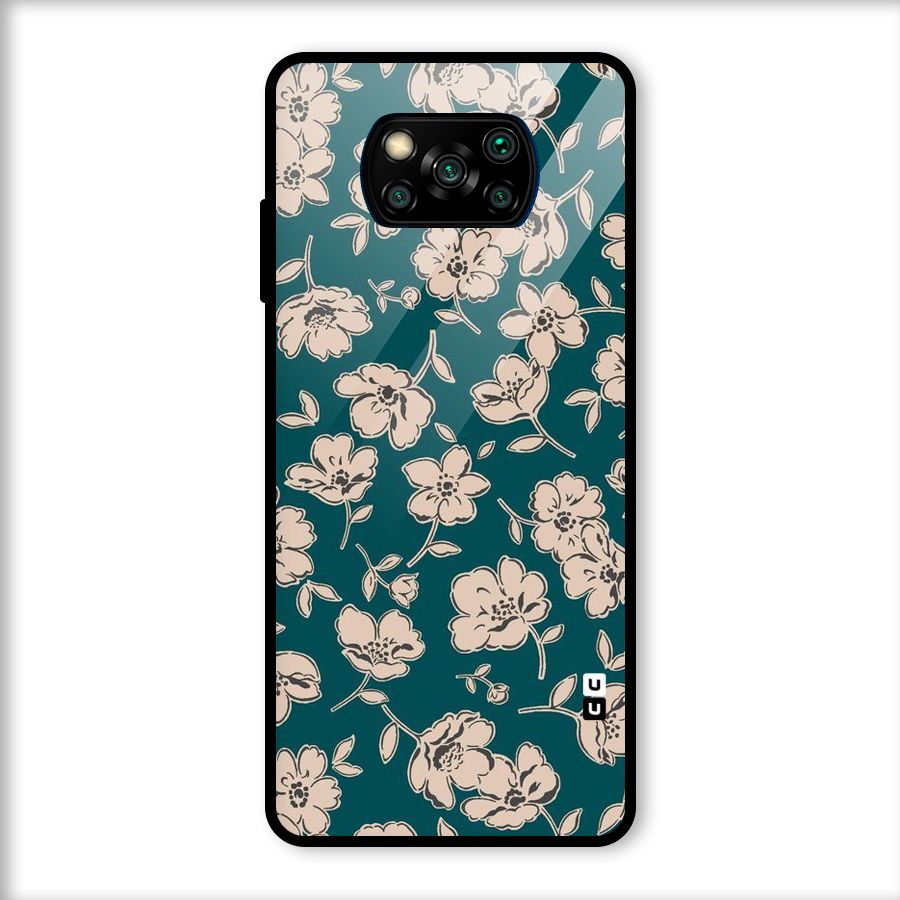 Beauty Green Bloom Glass Back Case for Poco X3