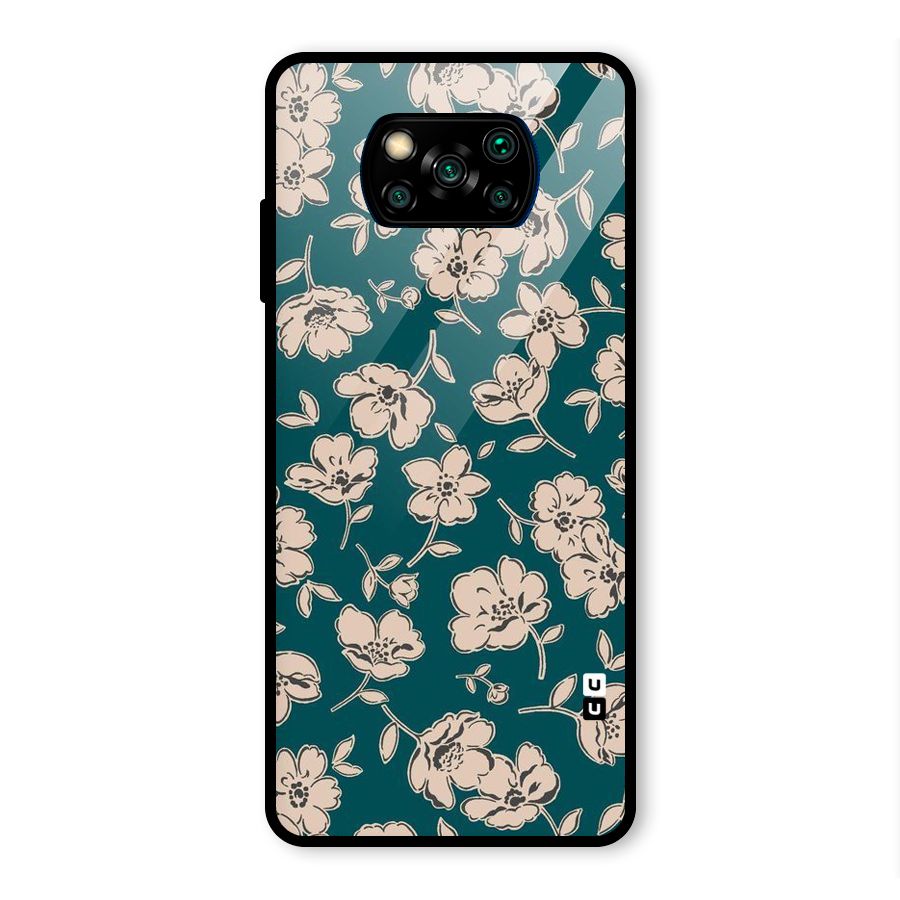 Beauty Green Bloom Glass Back Case for Poco X3 Pro