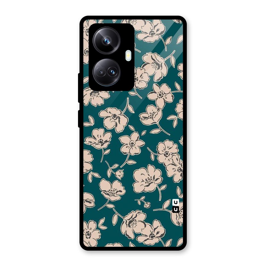 Beauty Green Bloom Glass Back Case for Realme 10 Pro Plus