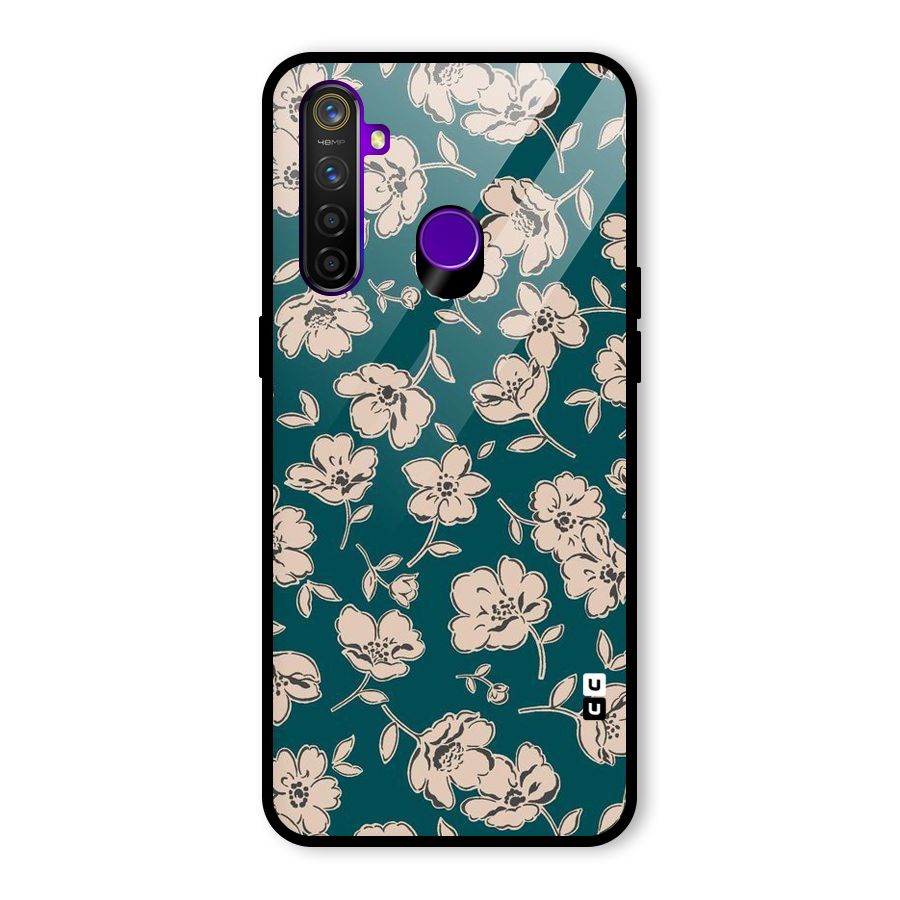 Beauty Green Bloom Glass Back Case for Realme 5 Pro