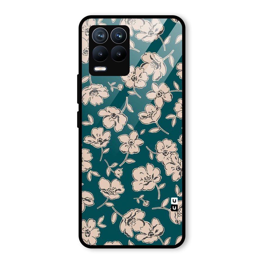 Beauty Green Bloom Glass Back Case for Realme 8 Pro