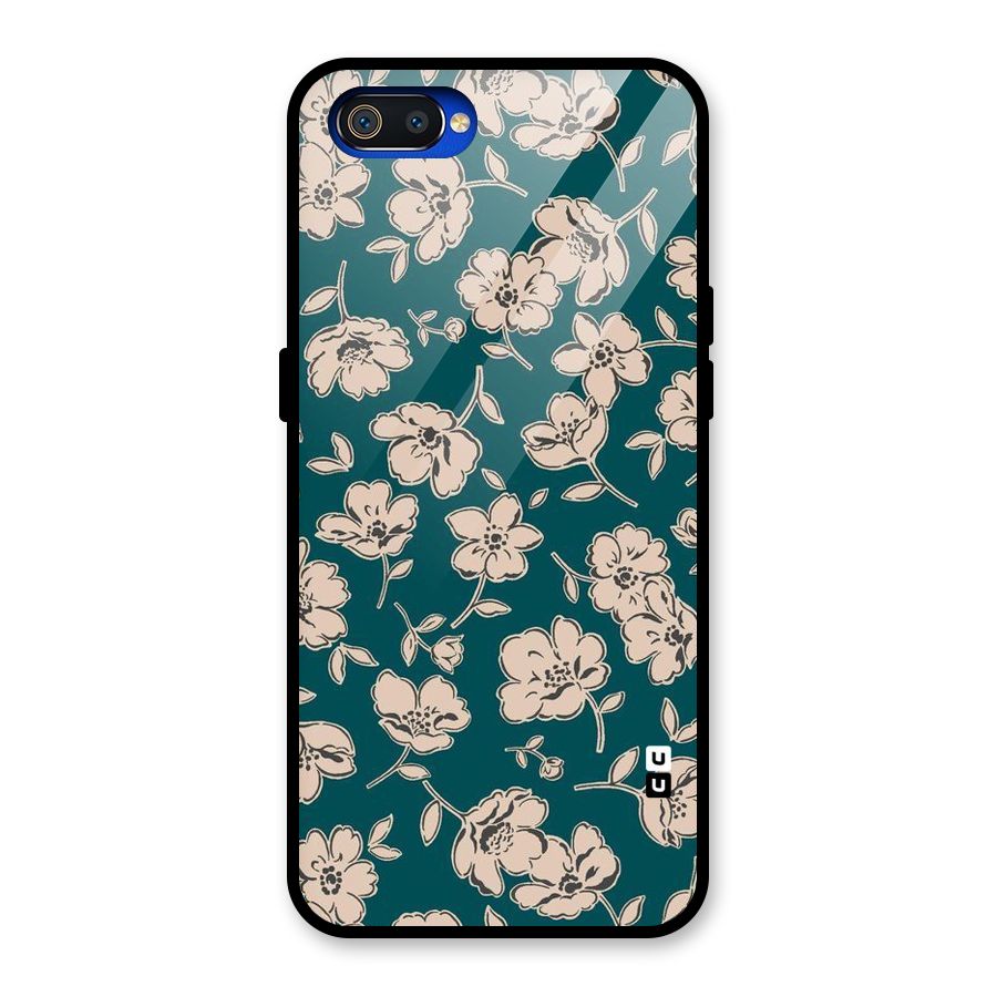 Beauty Green Bloom Glass Back Case for Realme C2
