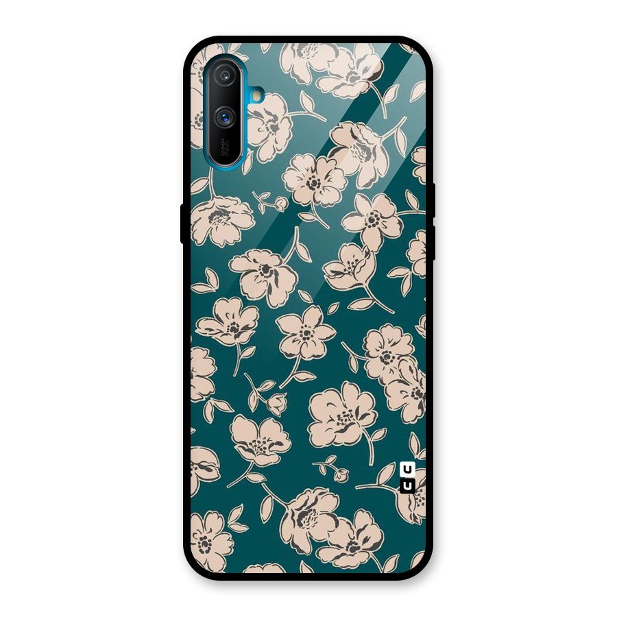 Beauty Green Bloom Glass Back Case for Realme C3