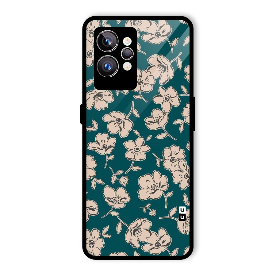 Beauty Green Bloom Glass Back Case for Realme GT2 Pro