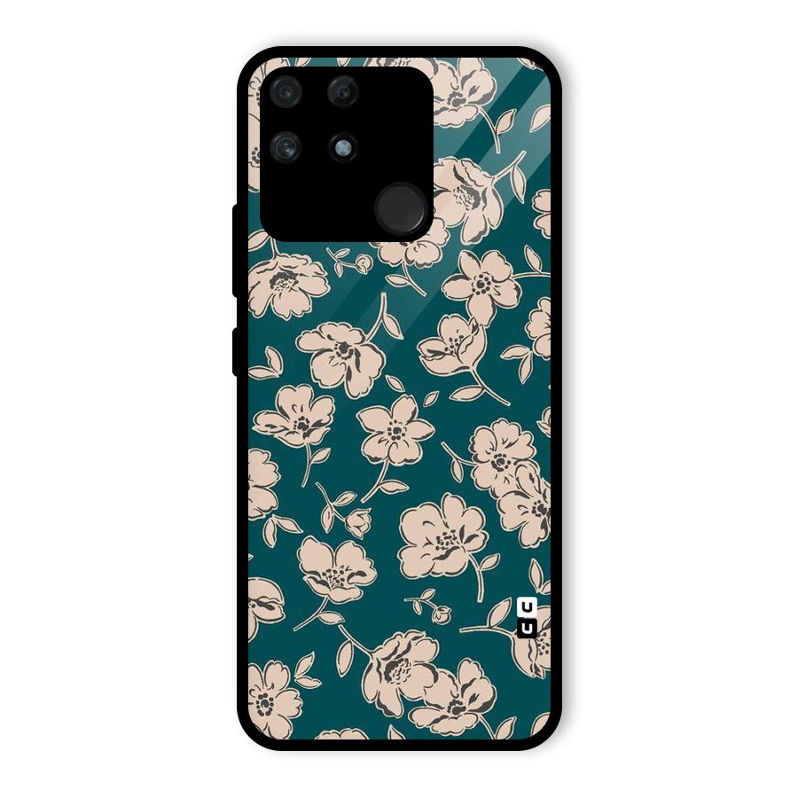 Beauty Green Bloom Glass Back Case for Realme Narzo 50A