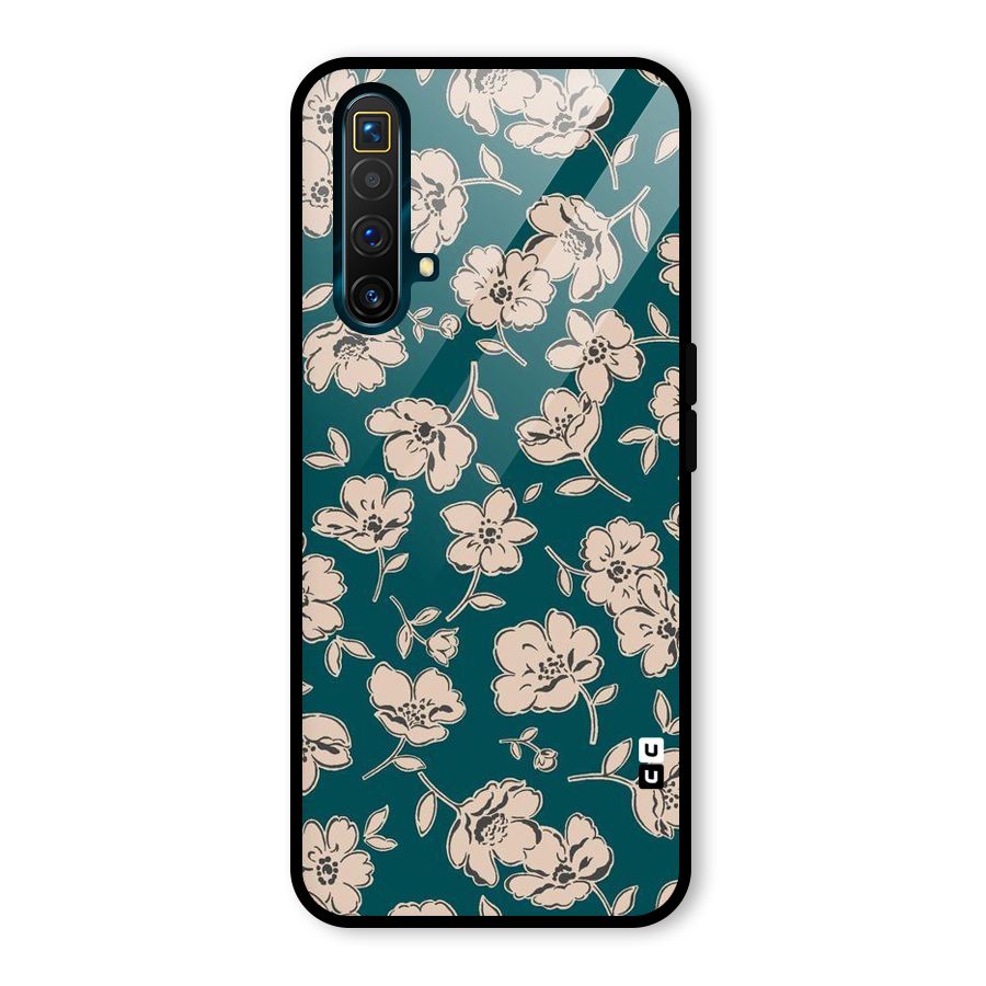 Beauty Green Bloom Glass Back Case for Realme X3