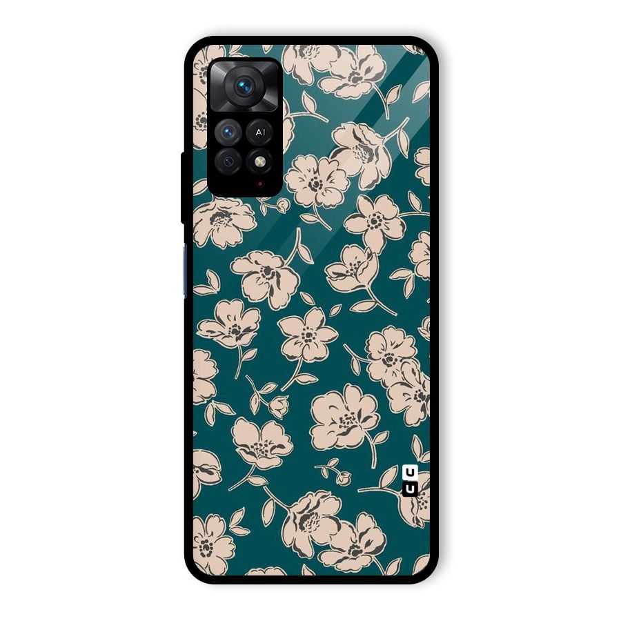 Beauty Green Bloom Glass Back Case for Redmi Note 11 Pro