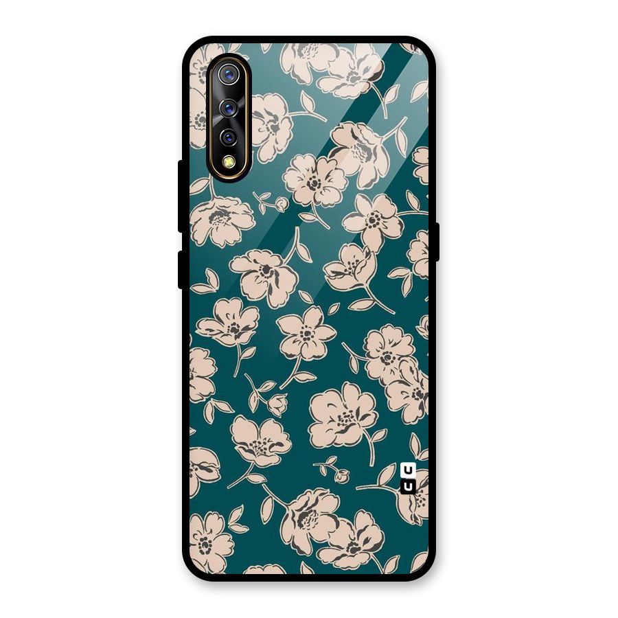 Beauty Green Bloom Glass Back Case for Vivo S1