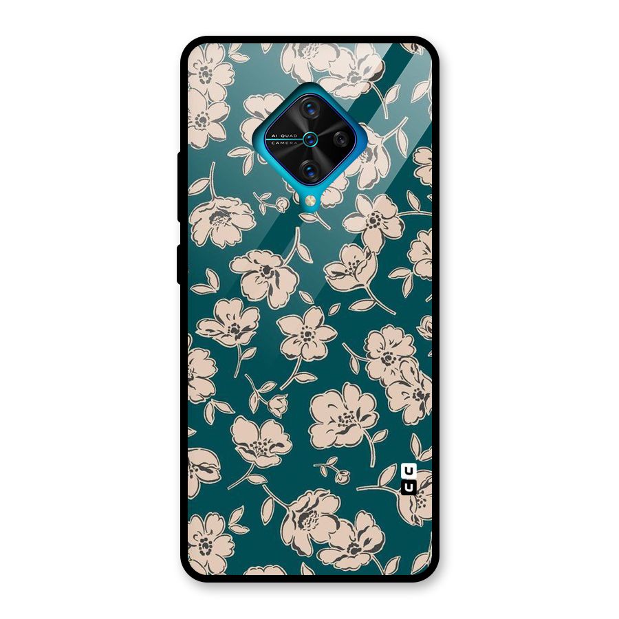 Beauty Green Bloom Glass Back Case for Vivo S1 Pro