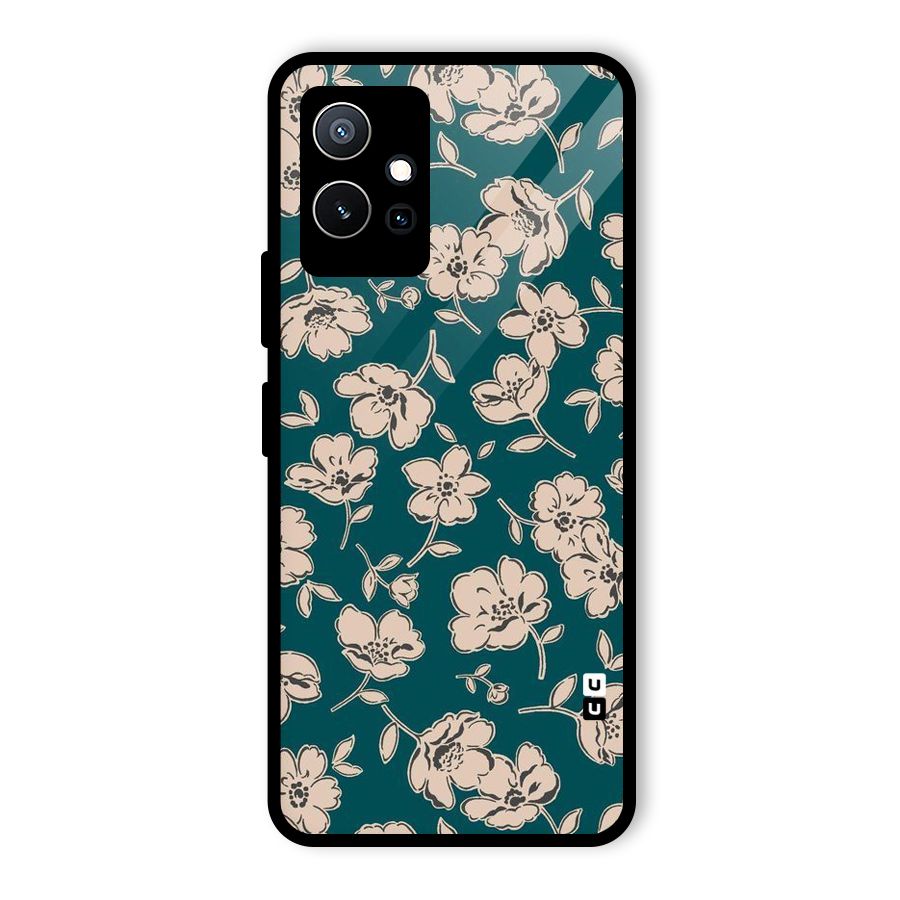 Beauty Green Bloom Glass Back Case for Vivo T1 5G