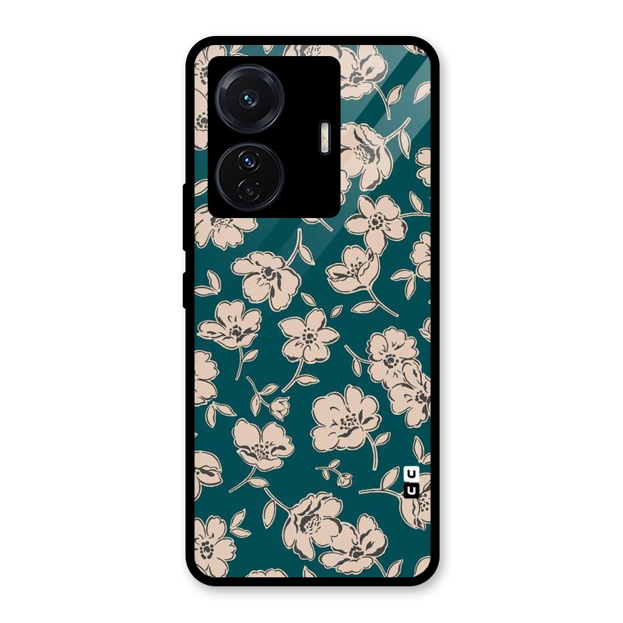 Beauty Green Bloom Glass Back Case for Vivo T1 Pro