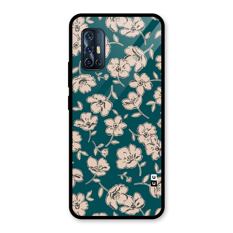Beauty Green Bloom Glass Back Case for Vivo V17