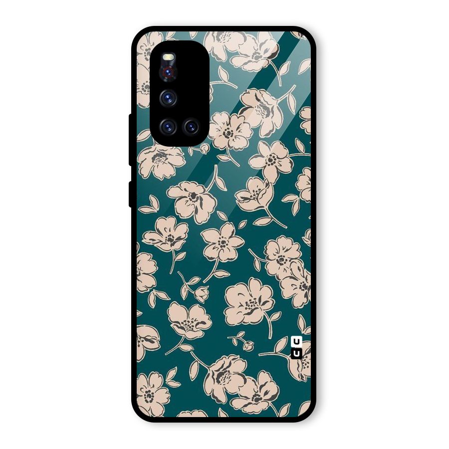 Beauty Green Bloom Glass Back Case for Vivo V19