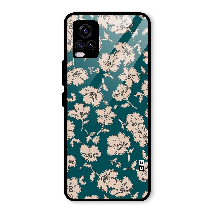 Beauty Green Bloom Glass Back Case for Vivo V20