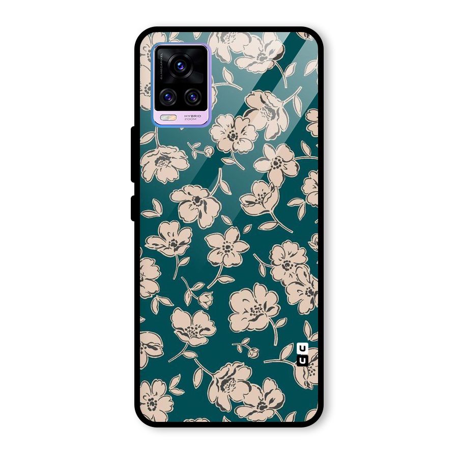 Beauty Green Bloom Glass Back Case for Vivo V20 Pro