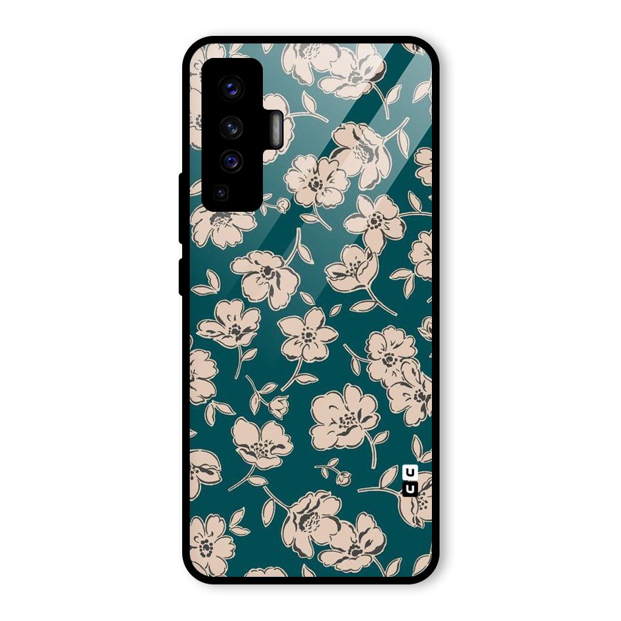Beauty Green Bloom Glass Back Case for Vivo X50