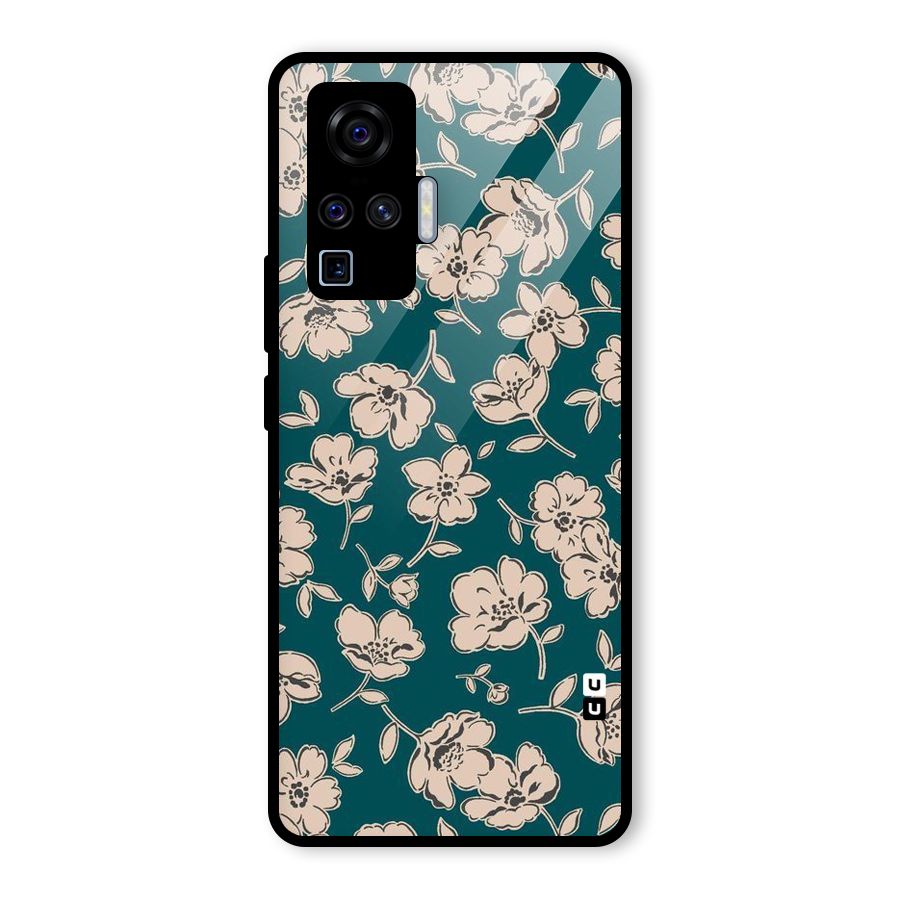 Beauty Green Bloom Glass Back Case for Vivo X50 Pro