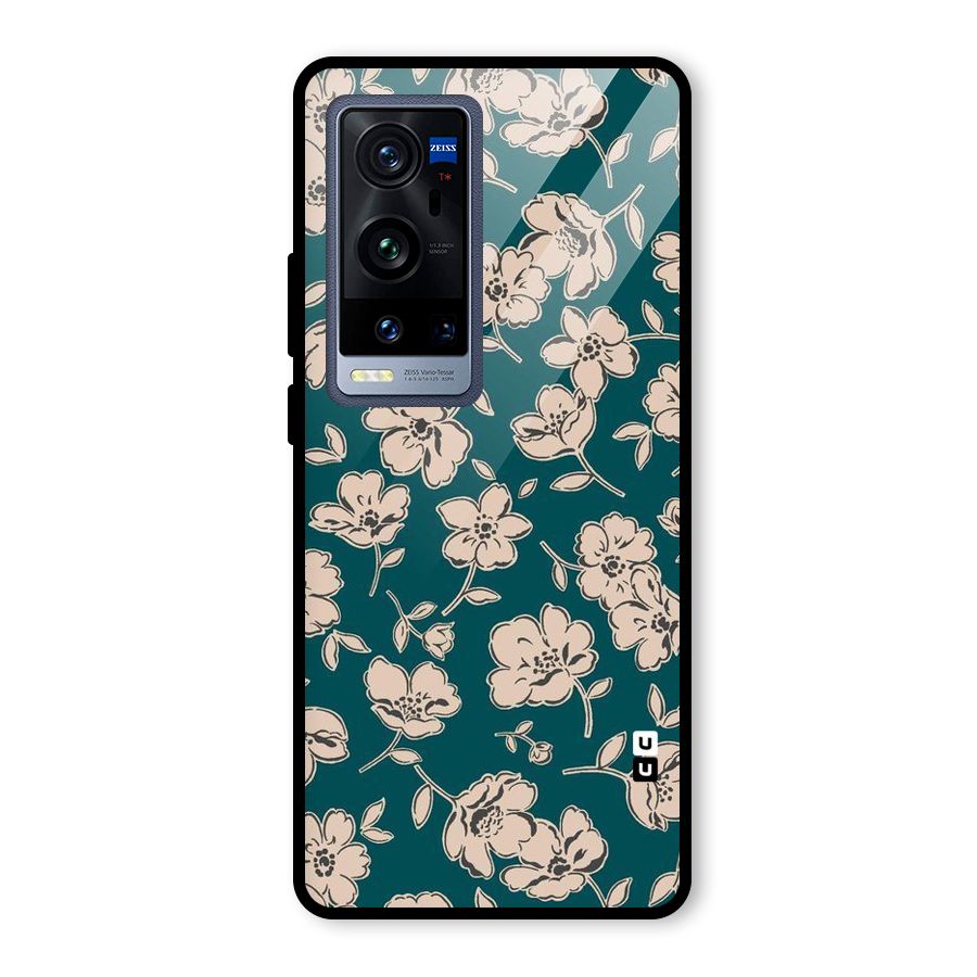 Beauty Green Bloom Glass Back Case for Vivo X60 Pro Plus