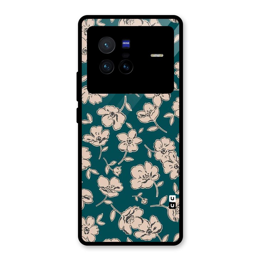 Beauty Green Bloom Glass Back Case for Vivo X80