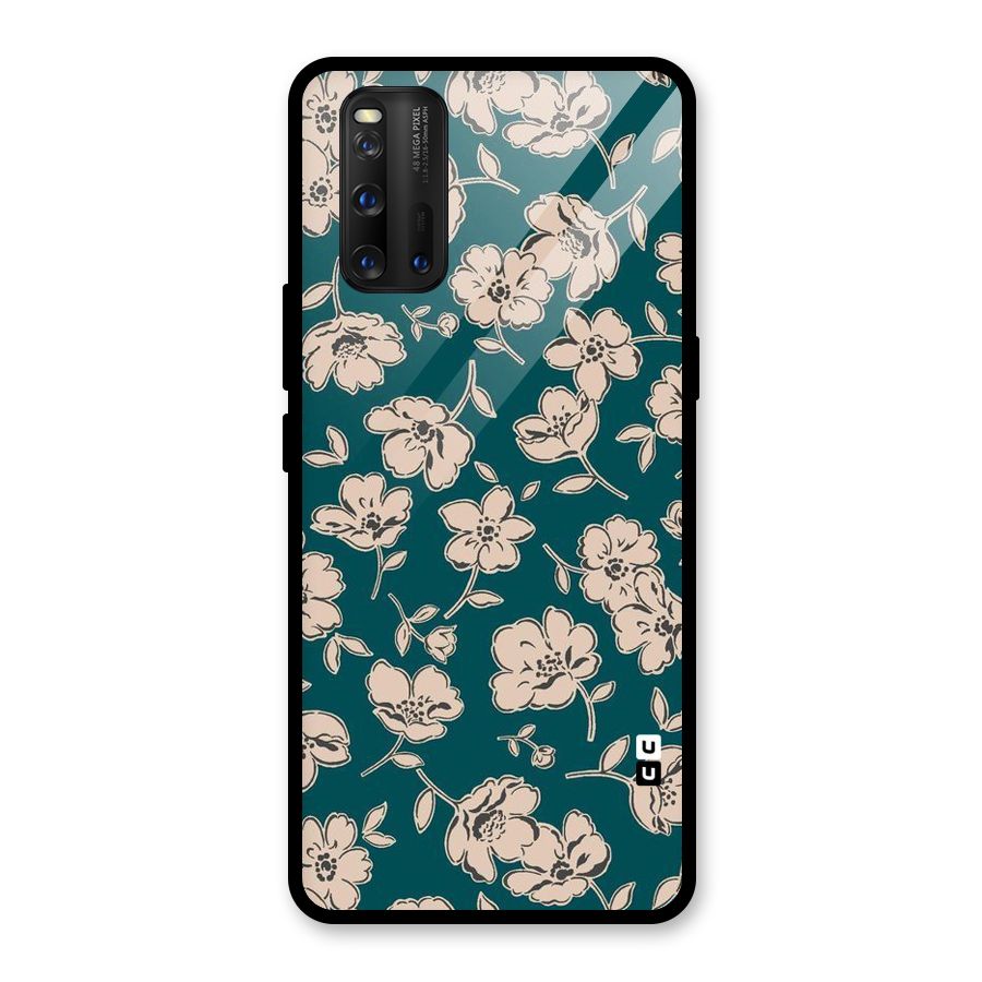 Beauty Green Bloom Glass Back Case for Vivo iQOO 3