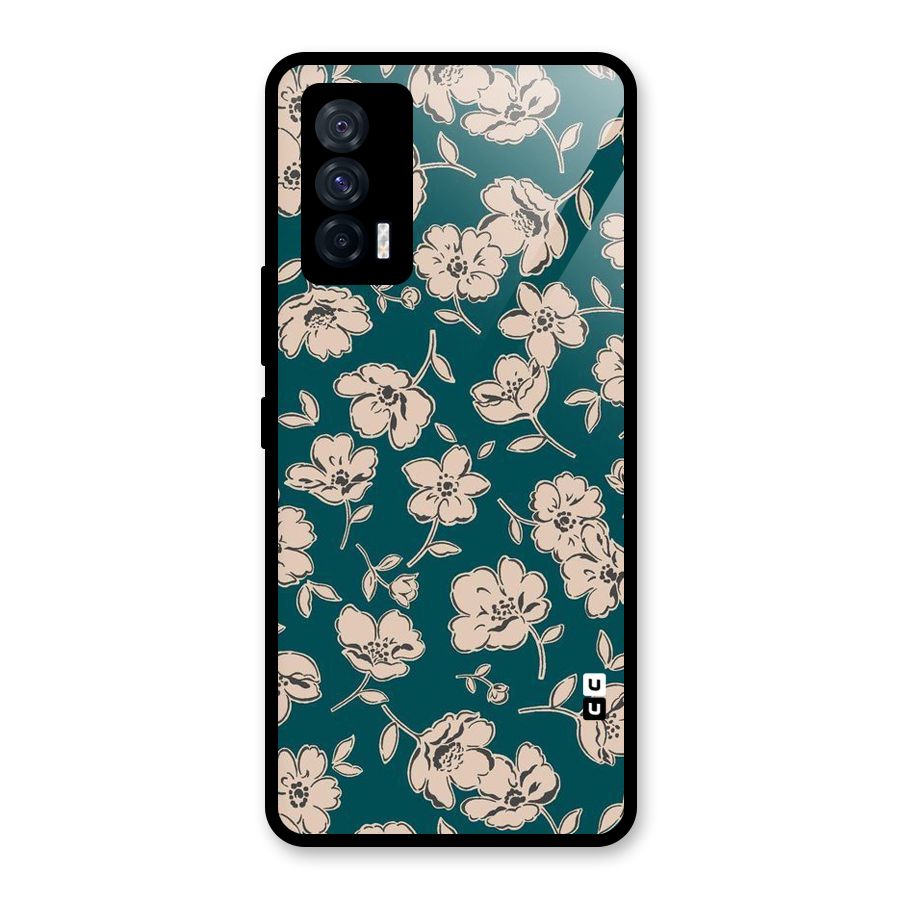 Beauty Green Bloom Glass Back Case for Vivo iQOO 7 5G