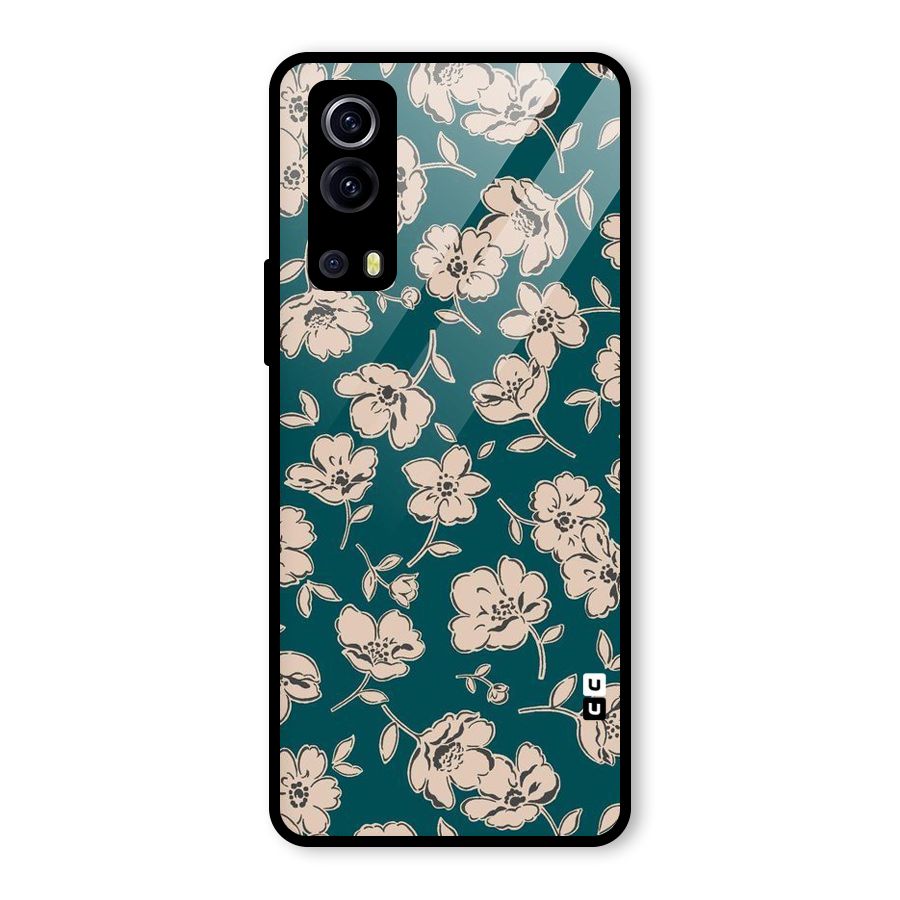 Beauty Green Bloom Glass Back Case for Vivo iQOO Z3
