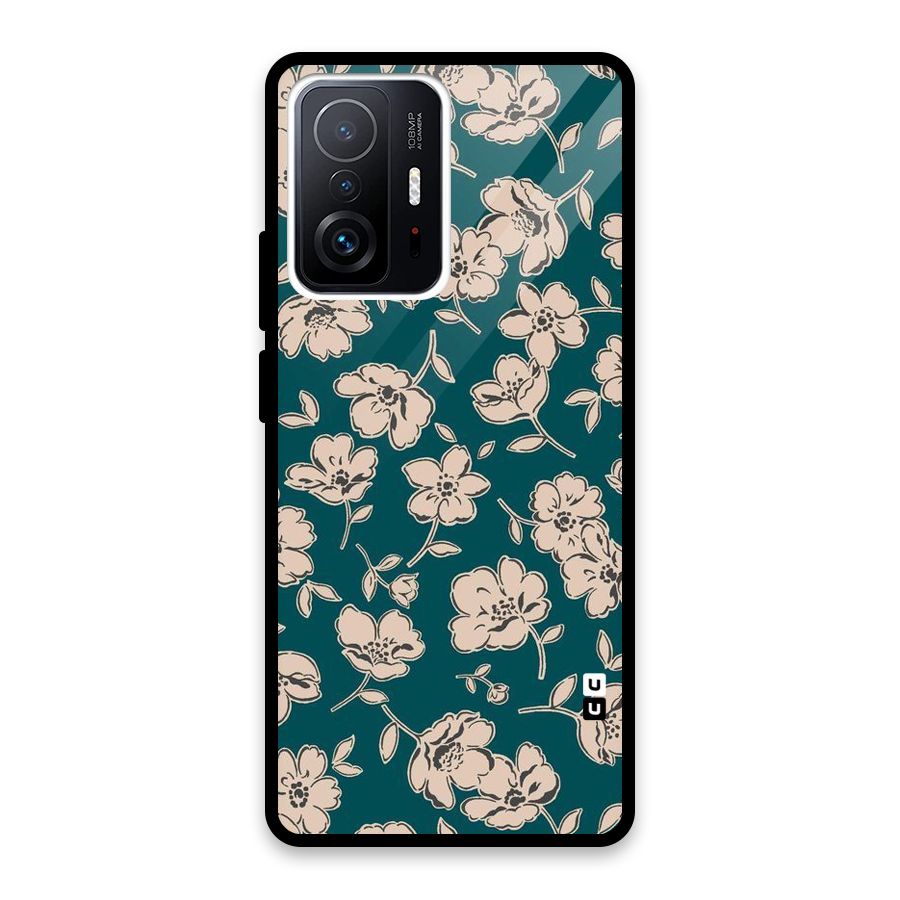 Beauty Green Bloom Glass Back Case for Xiaomi 11T Pro