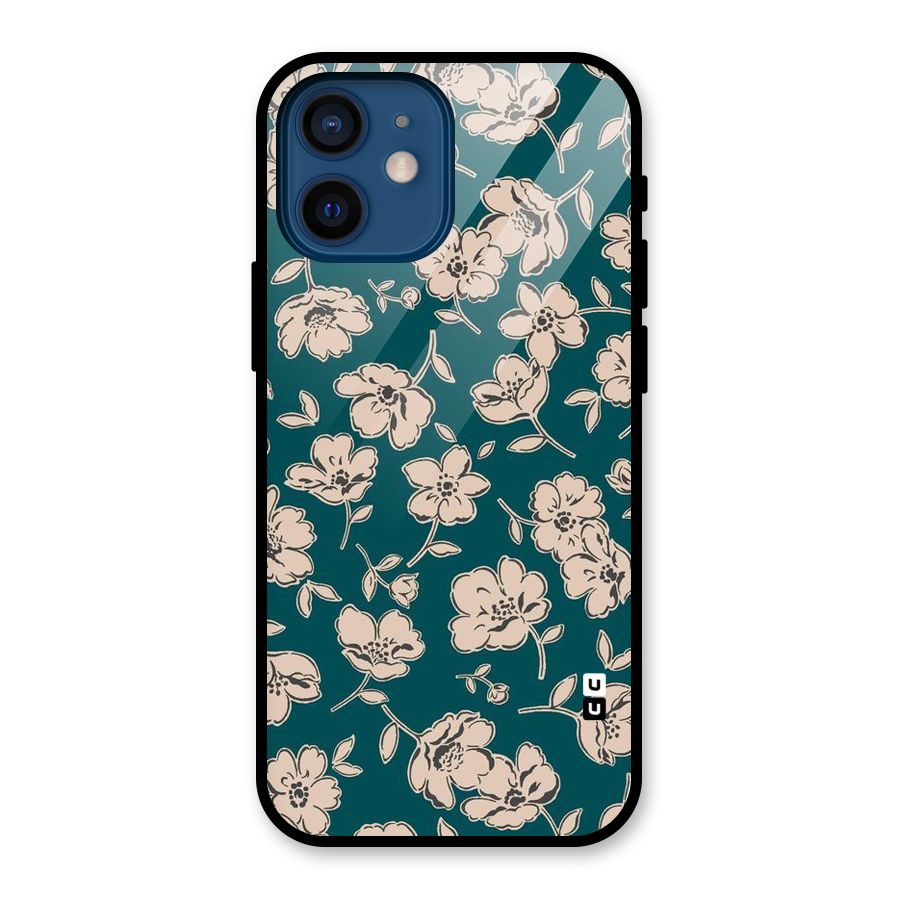 Beauty Green Bloom Glass Back Case for iPhone 12 Mini