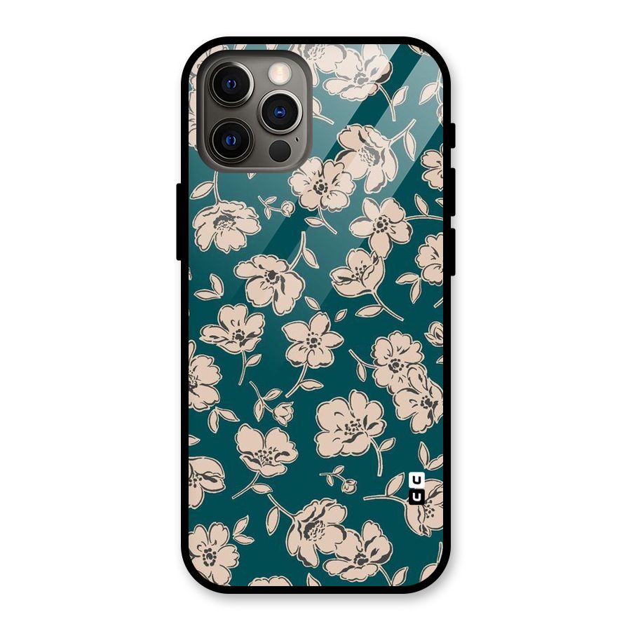 Beauty Green Bloom Glass Back Case for iPhone 12 Pro
